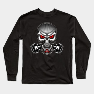 Skull With Gas Mask Long Sleeve T-Shirt